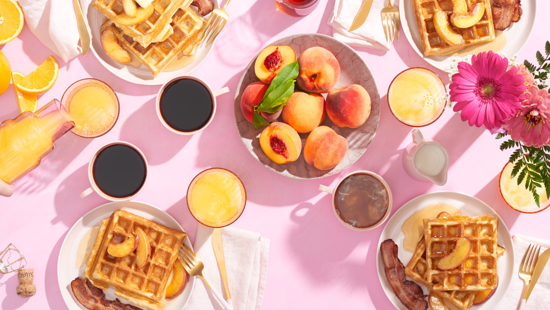 Waffle brunch spread