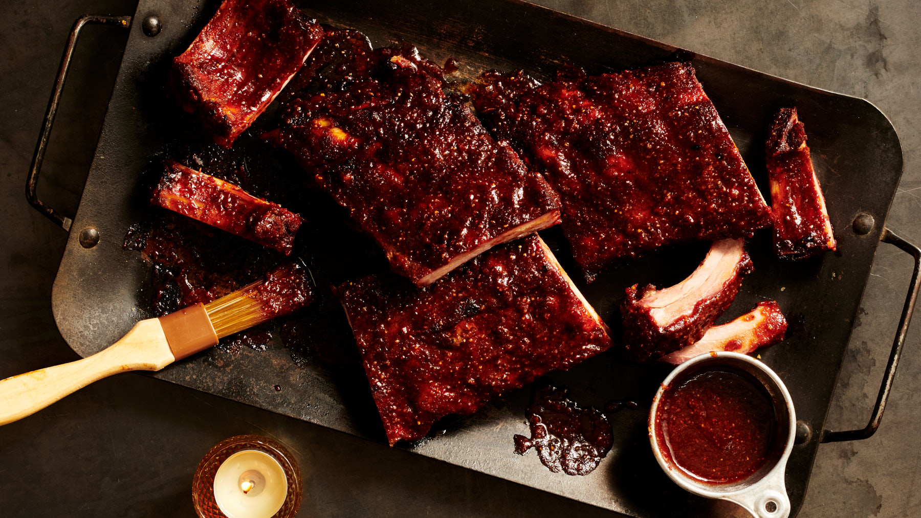 BBQ Ribs covered in Messy Sauce