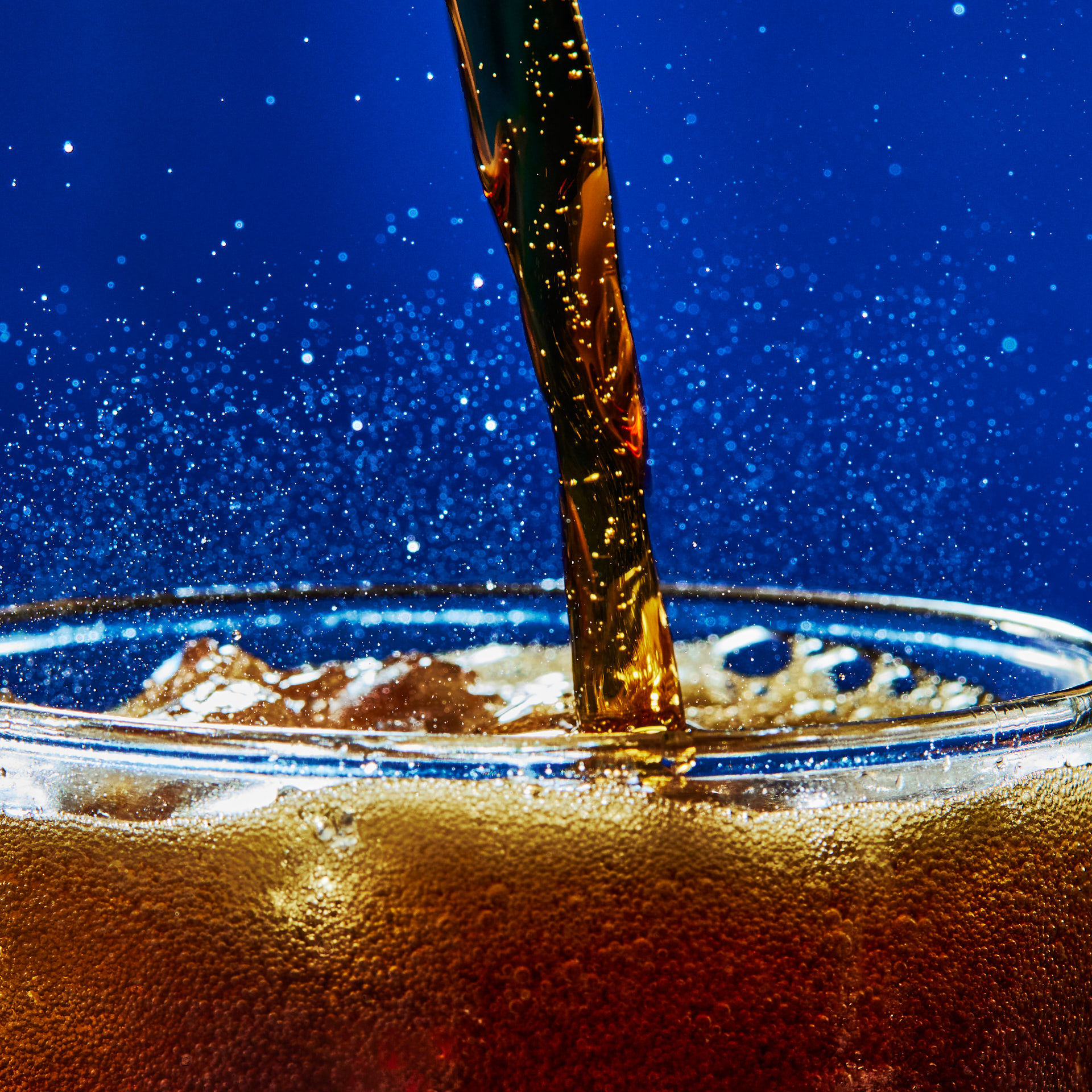 Macro detail of soda bubbles